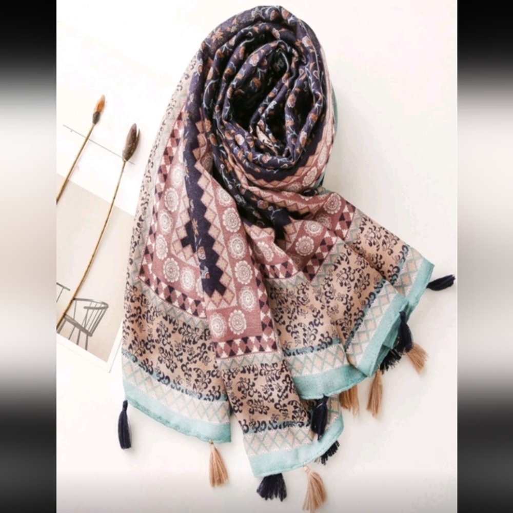 Boho Floral Geometric Patterned Spring Summer Lig… - image 3